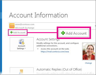 Click File > Add Account.